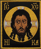 Not Made by Hands Christ Icon Velcro Patch 3.8 in x 3.4