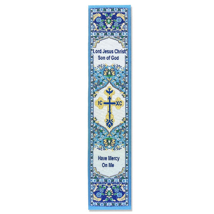 Blue Tapestry Bookmark with Jesus Prayer