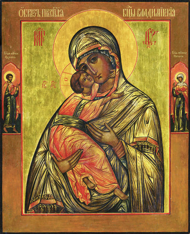 The Mother of God of Vladimir (featuing Sts Adrian and Natalya)