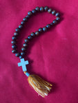 Wooden Prayer Rope: 33 Beads With Cross