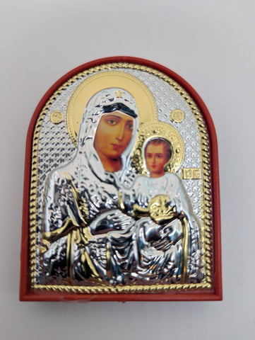 Small Theotokos Icon with Stand