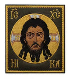 Not Made by Hands Christ Icon Velcro Patch 3.8 in x 3.4