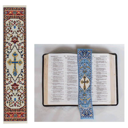 Red Tapestry Bookmark with Cross