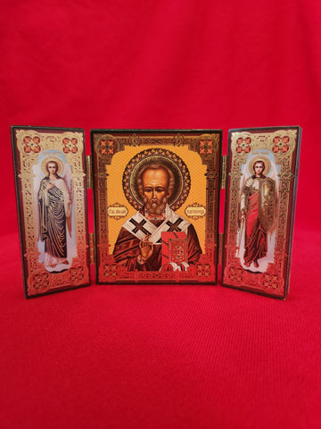Triptych (Large) - St. Nicholas with the Archangels